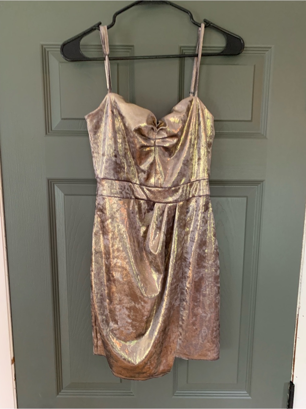 Zara Metallic Mini Slip Dress